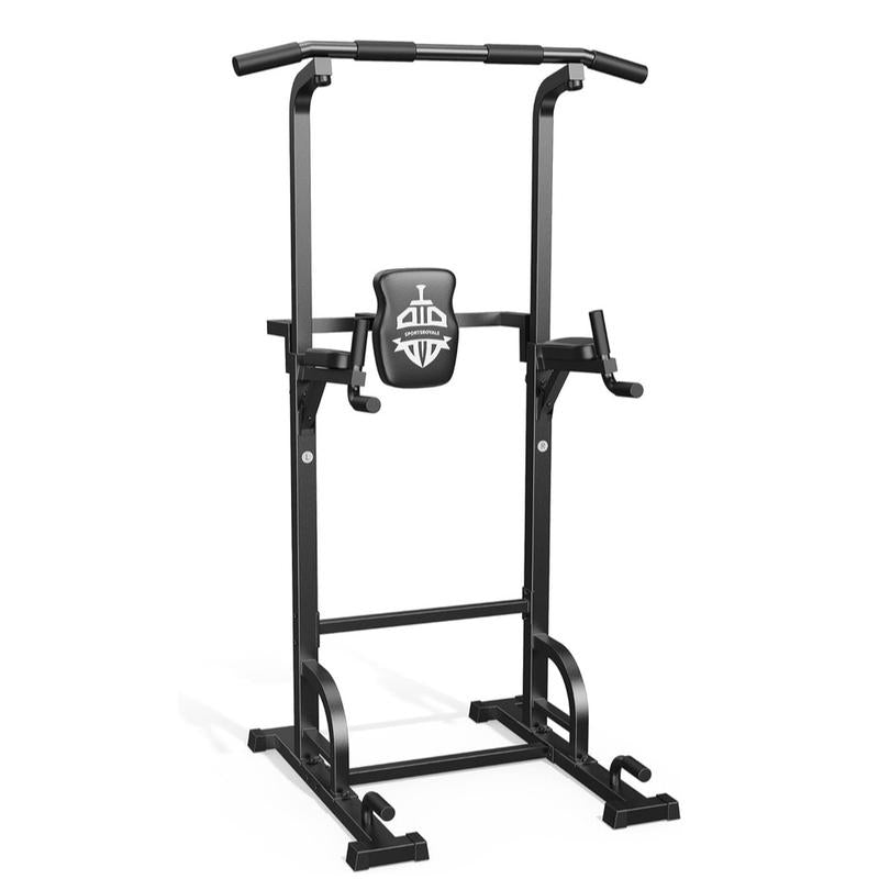 Sportsroyals Power Tower Pull up Bar Station, 450LBS Stable Pull up Dip Station for Home Gym Strength Training Equipment