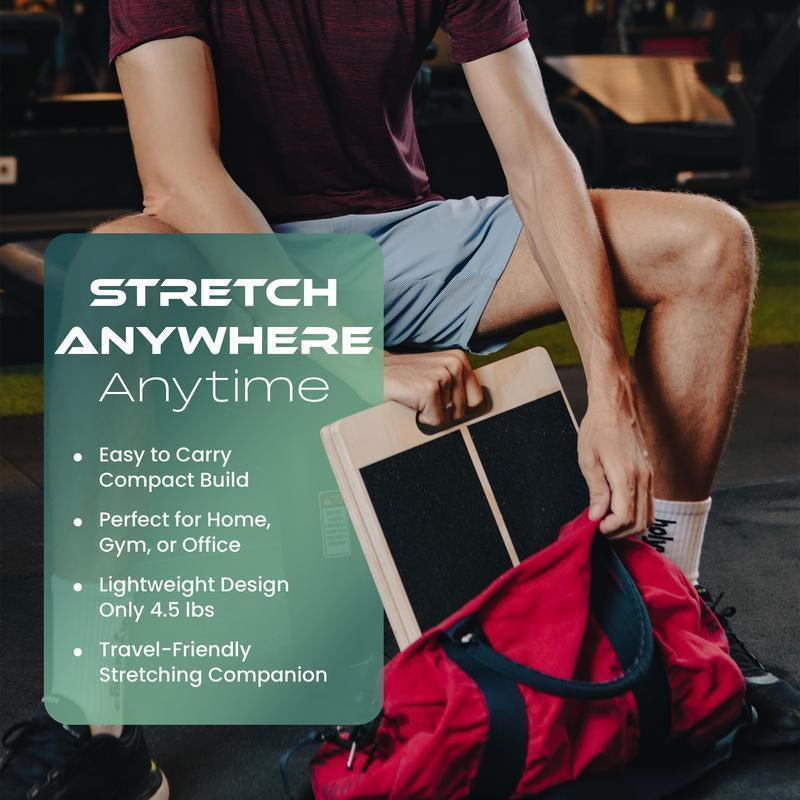 Slant Board for Thigh Exercises, Leg Stretches, Squats and Physical Therapy, Pilates Shaping Equipment, Adjustable Portable Wooden Calf Slant Board Stretcher, 300-Pound Load-Bearing Calf Stretching Wedge Pad, Suitable for Office, Home and G Ankle Mobility