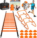 Agility Ladder, Speed Training Equipment Set, 20Ft Agility Ladder, 12 Soccer Cones, 4 Hurdles, Jump Rope, Running Parachute, Basketball Football Soccer Training Equipment for Kids, Youth, Adults