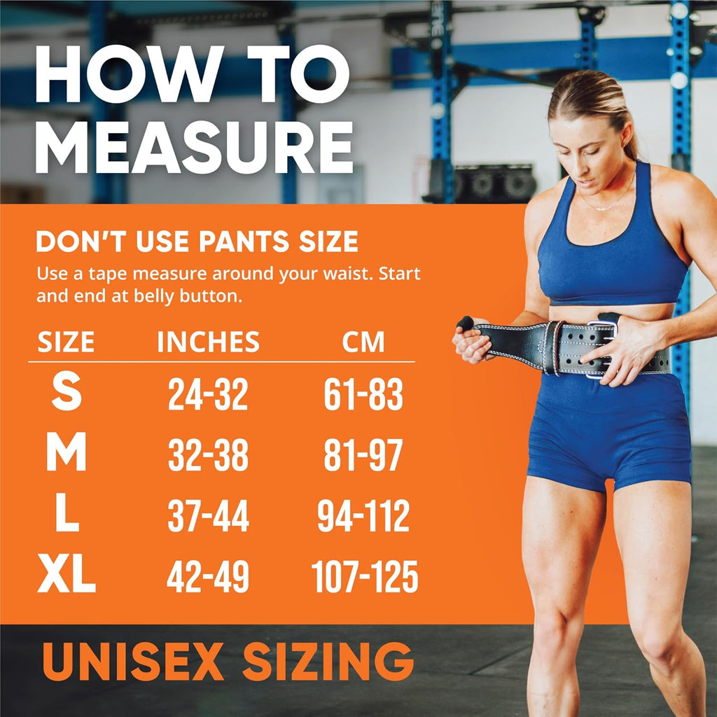 Weight Lifting Belt (5Mm Thick) - Leather Weight Belt for Men & Women - Back Support Squat Belt - Gym Belt for Weightlifting, Powerlifting & Deadlifts | Adjustable Weightlifting Belt